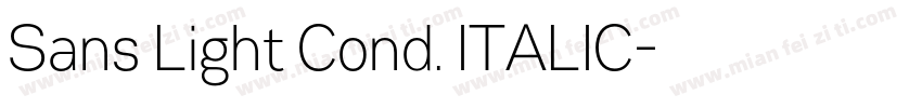 Sans Light Cond. ITALIC字体转换